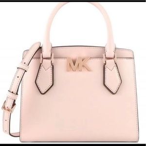 NWT Michael Kors Mott Large Saffiano Leather Satchel Bag In Power Blush Color